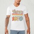 Vintage 1970 Birthday Retro Style 70's Born Nostalgia Outfit Premium Tri-Blend Men's V-Neck T-Shirt