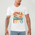 Vintage 1970 Retro Cassette Tape 70s Born Nostalgia Birthday Men's V-Neck T-Shirt
