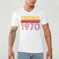 Vintage 1970 Retro Style 70's Born Nostalgia Vibes Birthday Premium Tri-Blend Men's V-Neck T-Shirt