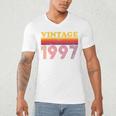 Vintage 1997 Retro Style 90's Born Nostalgia Vibes Birthday Premium Tri-Blend Men's V-Neck T-Shirt