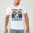Vintage Pitbull Dad Like A Regular Dad But Cooler Men's V-Neck T-Shirt