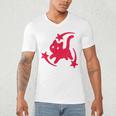 Yk2 Grunge Scary Cat With Shooting Stars 90s Nostalgia Men's V-Neck T-Shirt