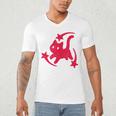 Yk2 Grunge Scary Cat With Shooting Stars 90s Nostalgia Men's V-Neck T-Shirt Yk2 Grunge Scary Cat With Shooting Stars 90s Nostalgia Men's V-Neck T-Shirt
