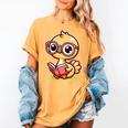 Adorable Book Lover Ostrich With Reading Glasses Cute Women's Comfort Colors T-Shirt Mustard