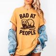 Bad At People Ferret Introvert Saying Slogan Women's Comfort Colors T-Shirt Mustard