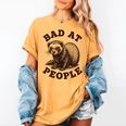 Bad At People Ferret Introvert Saying Slogan Tee Women's Comfort Colors T-Shirt Mustard