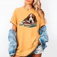 Basset Hound Books Dog Breed Graphic Women's Comfort Colors T-Shirt Mustard