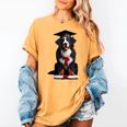 Bernese Mountain Dog Graduation Cap Graduate Training School For Men Women Girls Kids Women's Comfort Colors T-Shirt Mustard