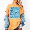 Blue Comic Book Blue Graphic Women's Comfort Colors T-Shirt Mustard