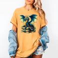 Book Lover Reading Fantasy Dragon Women's Comfort Colors T-Shirt Mustard