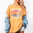 Book Nerd Just A Girl Who Loves Books Literary Enthusiast Women's Comfort Colors T-Shirt Mustard