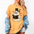 Books Ghost Reading Book Halloween Library Cat Fall Women's Comfort Colors T-Shirt Mustard Books Ghost Reading Book Halloween Library Cat Fall Women's Comfort Colors T-Shirt Mustard