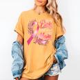 Breast Cancer Awareness I Wear Pink In Memory Of My Mom Women's Comfort Colors T-Shirt Mustard