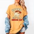 Cat Lover Sorry Cant Go Im An Indoor Introvert Cat Mom Women's Comfort Colors T-Shirt Mustard Cat Lover Sorry Cant Go Im An Indoor Introvert Cat Mom Women's Comfort Colors T-Shirt Mustard
