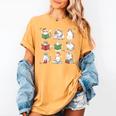Cat Reading Book Funny Christmas Cat Book Lover Librarian Men Women Kids Women's Comfort Colors T-Shirt Mustard