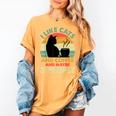Cats Coffee & 3 People Tee Cute Font Introvert Humor Women's Comfort Colors T-Shirt Mustard