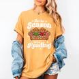 Christmas Book Lover Gingerbread Library Reading Bookaholic Women's Comfort Colors T-Shirt Mustard