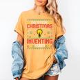 Christmas Inventing Team Inventing Introvert Xmas Women's Comfort Colors T-Shirt Mustard Christmas Inventing Team Inventing Introvert Xmas Women's Comfort Colors T-Shirt Mustard