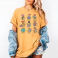 Christmas Library Gingerbread Man Books Lover Bookworm Women's Comfort Colors T-Shirt Mustard
