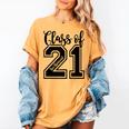 Class Of 2021 Senior 21 Cool Graduation Women's Comfort Colors T-Shirt Mustard