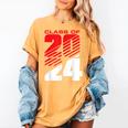 Class Of 2024 High School Senior Graduation Red Sports Style Women's Comfort Colors T-Shirt Mustard