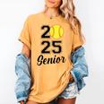 Class Of 2025 Softball Senior Graduation Graduate Women Women's Comfort Colors T-Shirt Mustard