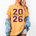 Class Of 2026 Graduation Varsity Purple Yellow On The Back Women's Comfort Colors T-Shirt Mustard