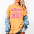 Class Of 2027 Pink Girls Shirt Graduation Women's Comfort Colors T-Shirt Mustard