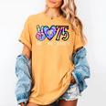 Class Of 75 1975 50th Class Reunion Tie Dye Graduation Items Women's Comfort Colors T-Shirt Mustard