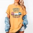 Coffee Crochet Good Book Bookish Yarn Crafter Women's Comfort Colors T-Shirt Mustard
