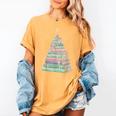 Cute Bookmas Christmas Book Tree Book Lover Teacher Women's Comfort Colors T-Shirt Mustard