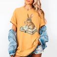 Cute Bunny Reading Book Glasses Bookworm Women's Comfort Colors T-Shirt Mustard Cute Bunny Reading Book Glasses Bookworm Women's Comfort Colors T-Shirt Mustard