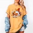 Cute Ghost Reading Book Lovers Halloween Pumpkin Women Girls Women's Comfort Colors T-Shirt Mustard