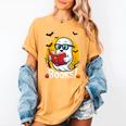 Cute Ghost Reading Book Retro Halloween Librarian Women's Comfort Colors T-Shirt Mustard