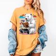 Cute Polar Bear Is Reading a Book Reading Polar Bear Women's Comfort Colors T-Shirt Mustard
