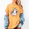 Cute Xmas Book Lover Penguin Reading Cosy Days Cosy Reads Women's Comfort Colors T-Shirt Mustard