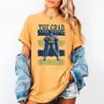 DC Comics Graduation Batman The Grad Power Stance Women's Comfort Colors T-Shirt Mustard