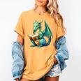 Dragon With Book Women's Comfort Colors T-Shirt Mustard