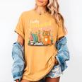 Easily Distracted By Cats And Books Book & Cat Lover Women's Comfort Colors T-Shirt Mustard