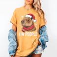 Ew People Capybara Christmas Introvert Holiday Humor Women's Comfort Colors T-Shirt Mustard