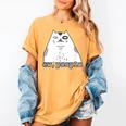 Ew People Introvert Sayings Sarcastic Cat Quote Women's Comfort Colors T-Shirt Mustard