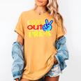First Day Of School Shirt Peace Out Pre-K Graduation Kids So Women's Comfort Colors T-Shirt Mustard