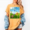 Frutiger Aero Aesthetic Tech Scenery Fishes Sunflower Women's Comfort Colors T-Shirt Mustard Frutiger Aero Aesthetic Tech Scenery Fishes Sunflower Women's Comfort Colors T-Shirt Mustard