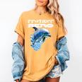 Frutiger Aero Splashy Dolphin Y2k Aesthetic Graphic Premium Women's Comfort Colors T-Shirt Mustard
