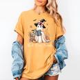 Ghost Reading Book Coquette Bow Halloween Girl Kid Teacher Women's Comfort Colors T-Shirt Mustard