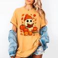 Ghost Reading Book Lovers Autumn Fall Halloween Women's Comfort Colors T-Shirt Mustard
