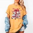 Girly Coquette Gingerbread Books And Hot Cocoa Cozy Season Women's Comfort Colors T-Shirt Mustard