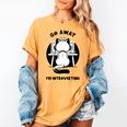 Go Away I'm Introverting Cat With Coffee Women's Comfort Colors T-Shirt Mustard