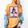 Graduation Latina Educated La Graduada Mexican Bingo Card Women's Comfort Colors T-Shirt Mustard
