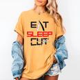 Haircutter Barber Eat Sleep Cut Barbering Graduation Women's Comfort Colors T-Shirt Mustard